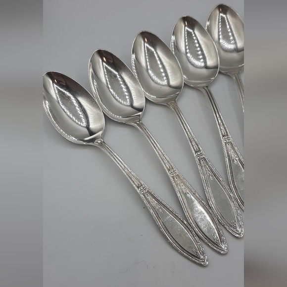 Antique Coronet Mystic 1881 Rogers A1 4 Teaspoons 6 Tablespoons & Sugar Spoon - Picture 2 of 7